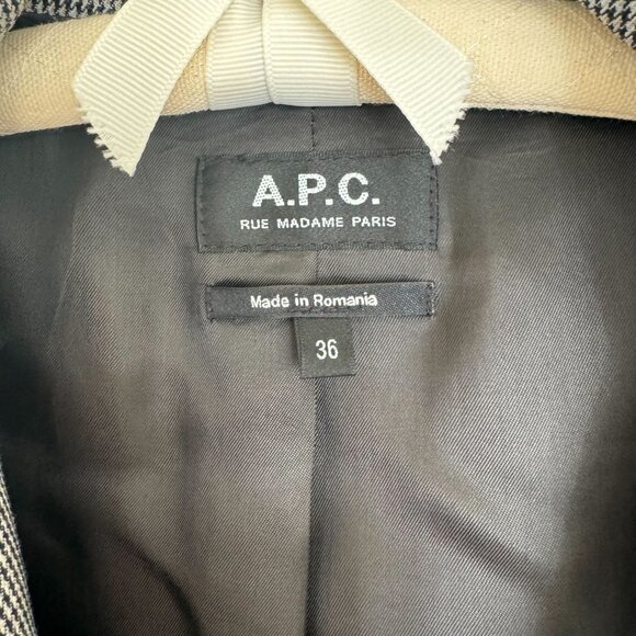 A.P.C. Black and Grey Houndstooth Laurel Jacket - Picture 4 of 8